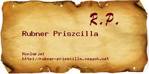 Rubner Priszcilla névjegykártya